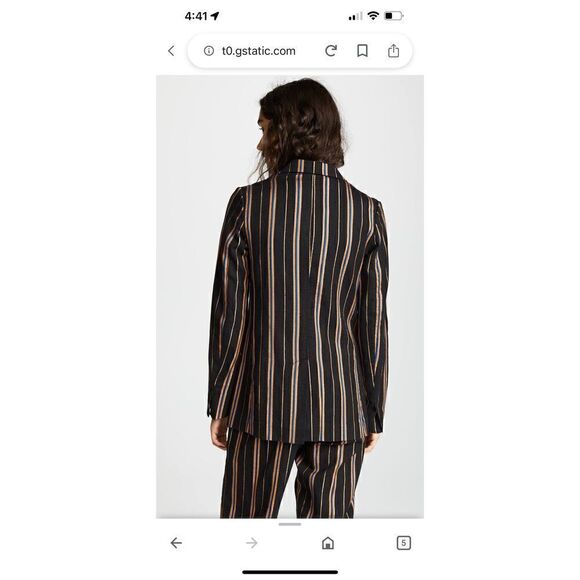 Forte Forte Masai Made in Italy Striped Metallic Single-Button Jacket Size 0 - Picture 4 of 10